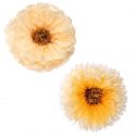 Lot de 2 grandes fleurs en papier "jaune et crème" - 40 cm