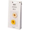 Lot de 2 petites fleurs en papier "jaune et crème" - 25 cm