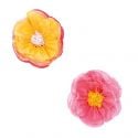 Lot de 2 petites fleurs en papier "rose et jaune" - 25 cm