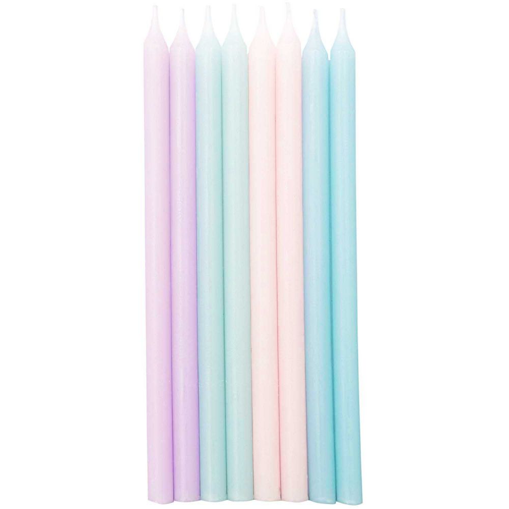 16 grandes bougies "pastel"