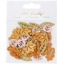 48 confettis en bois "feuillage automne"