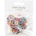 48 confettis en bois "fleur tropicale"