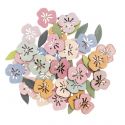 48 confettis en bois "fleur tropicale"