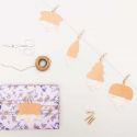 Kit 8 décorations en papier "feuille automnale", pinces et ficelle