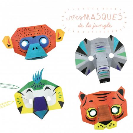4 masques DIY "jungle" 3D à...