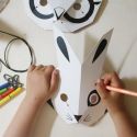 4 masques DIY "forêt" 3D à colorier