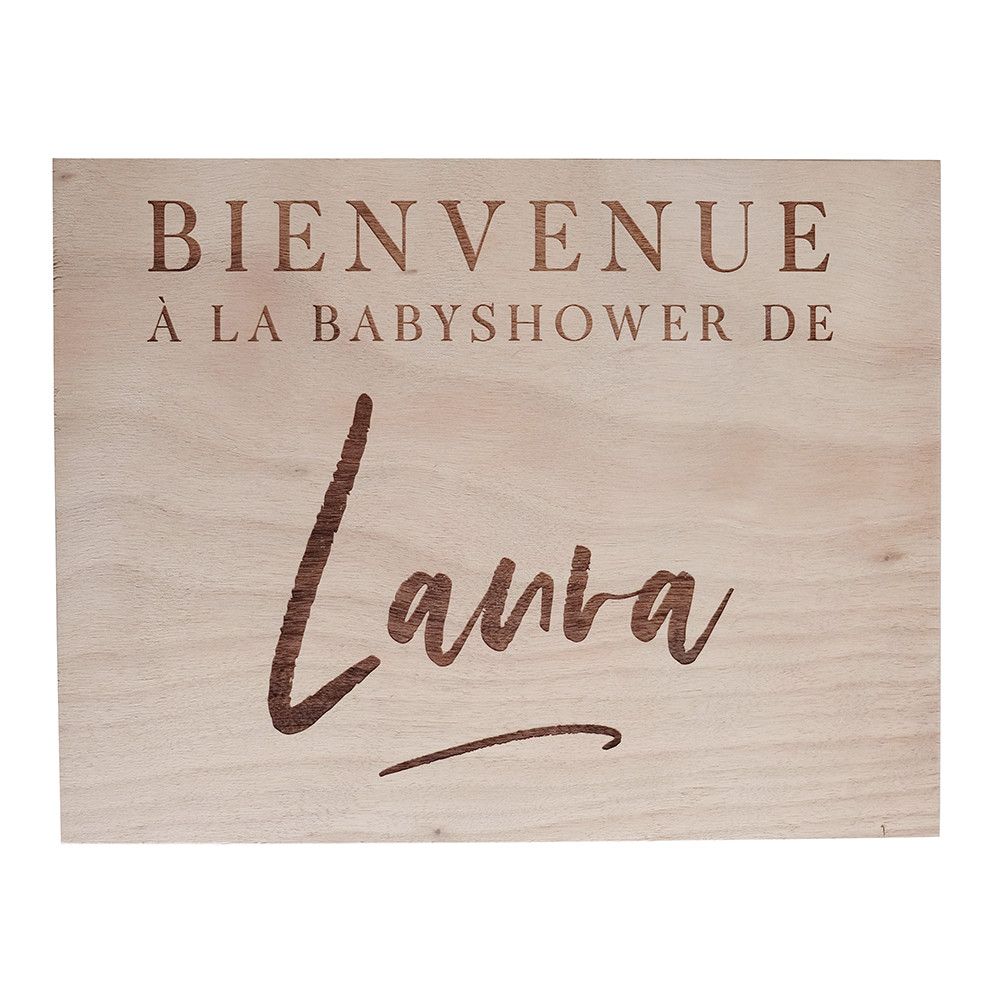 Panneau en bois personnalisable "baby shower"