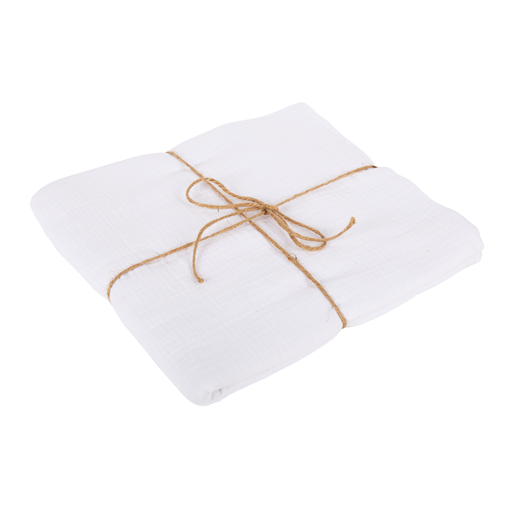 Nappe en gaze de coton "blanc" - 240 cm