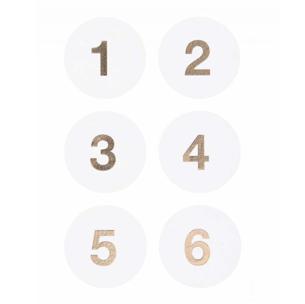 24 stickers calendrier de l'avent "blanc et doré"