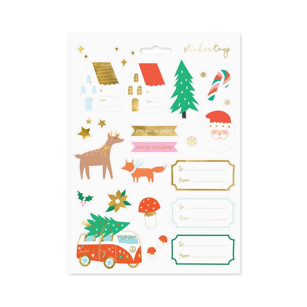 Planche de 20 stickers "winter forest"