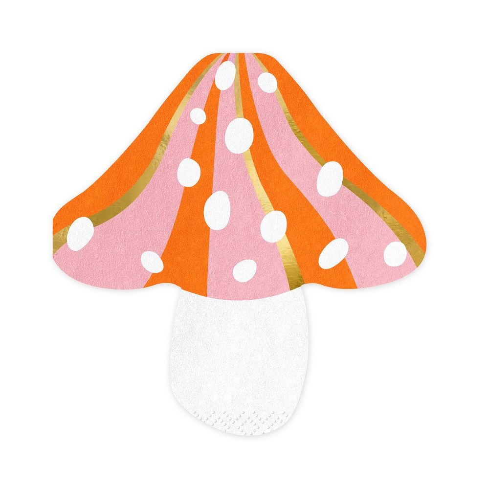 20 serviettes "champignon magique" - 13,50 cm