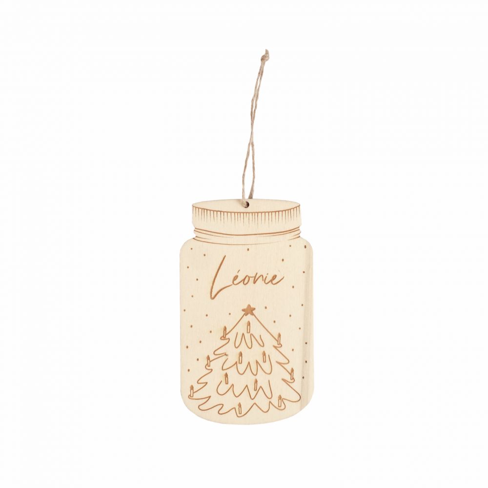 Décoration de sapin personnalisable "mason jar hivernale"