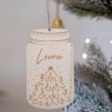 Décoration de sapin personnalisable "mason jar hivernale"