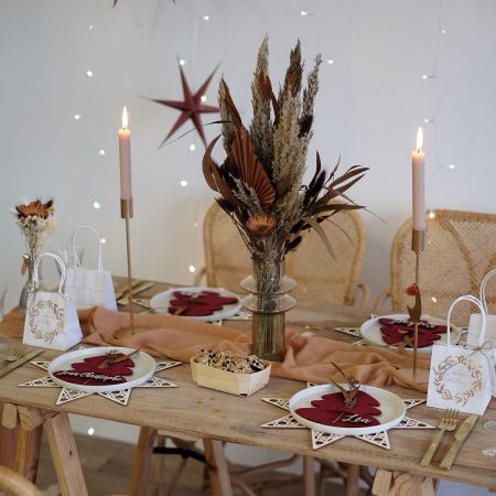 Artoid Mode Lot De 6 Noir Or Chemin De Table En Gaze En