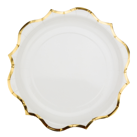 8 assiettes "blanc liseré...