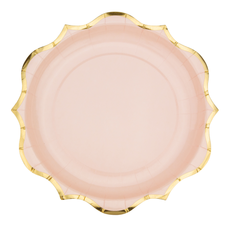 8 assiettes "rose liseré...