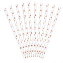 10 Pailles en papier - or rose clair
