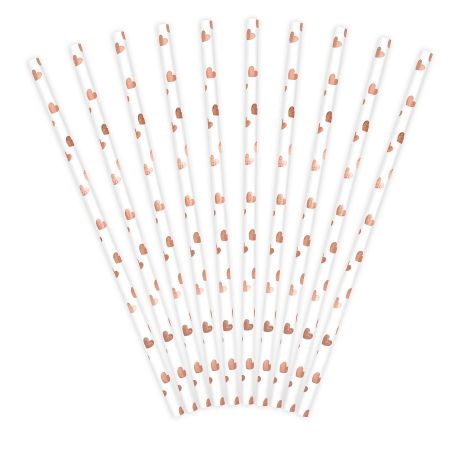 10 Pailles en papier - or...