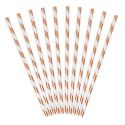 10 pailles rayures rose gold