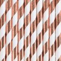 10 Pailles en papier - or rose clair