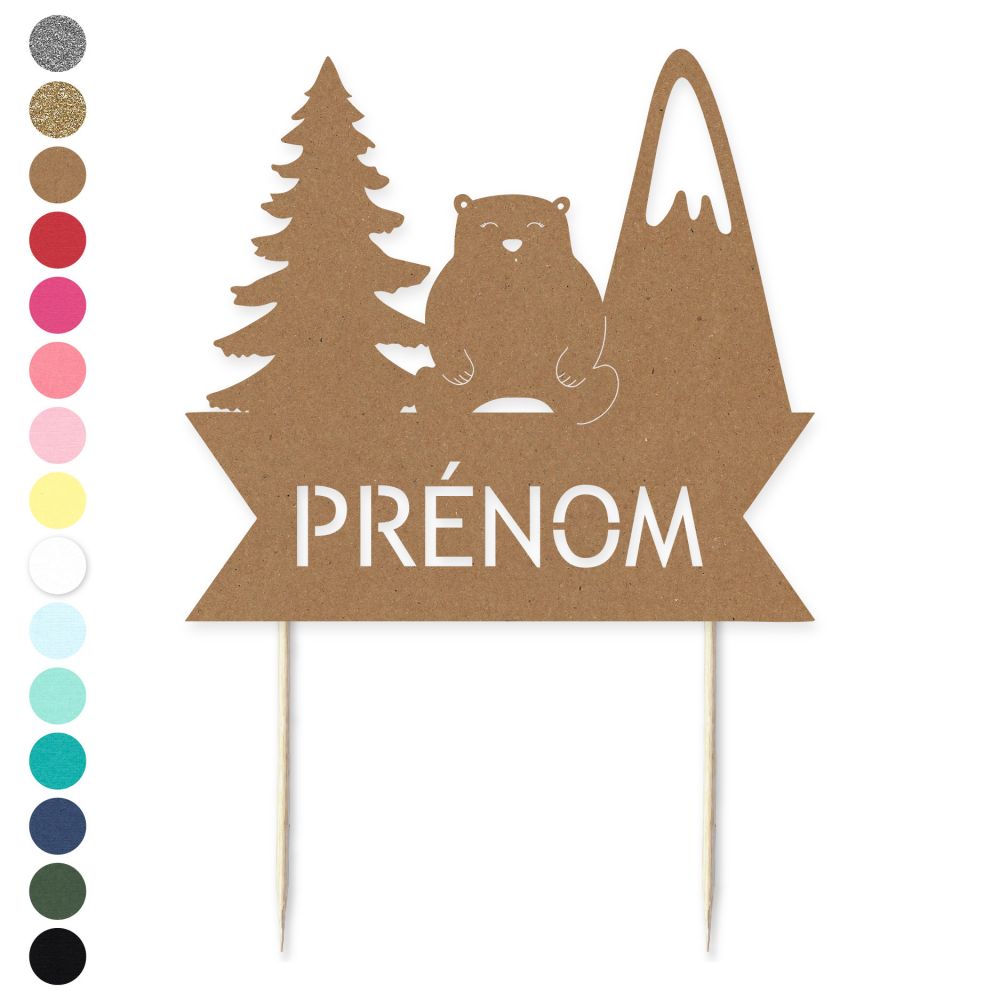 Cake topper en papier personnalisable "animaux polaires"