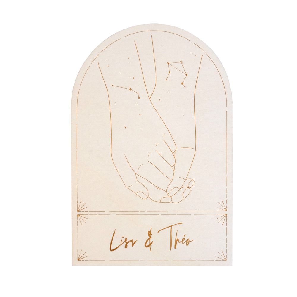 Panneau en bois personnalisable "cosmic love"