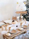 Chemin de table en mousseline - crème