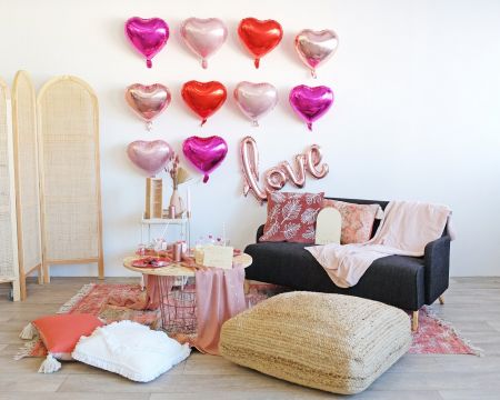 Ballon coeur rose - 45 cm