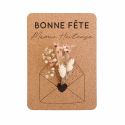 Pancarte en liège personnalisable + fleurs séchées "bonne fête Mamie"