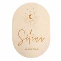 Panneau en bois personnalisable ovale "lune"