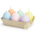 6 bougies "œufs pastel"