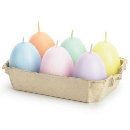 6 bougies "œufs pastel"