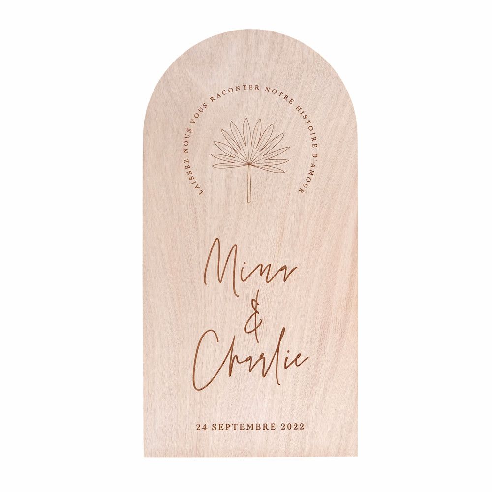 Panneau en bois personnalisable "palme" - Grand modèle