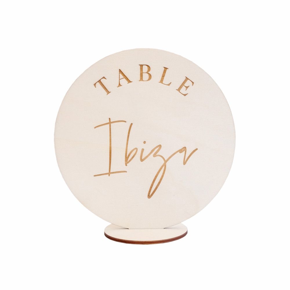 Nom de table en bois personnalisable "palme"