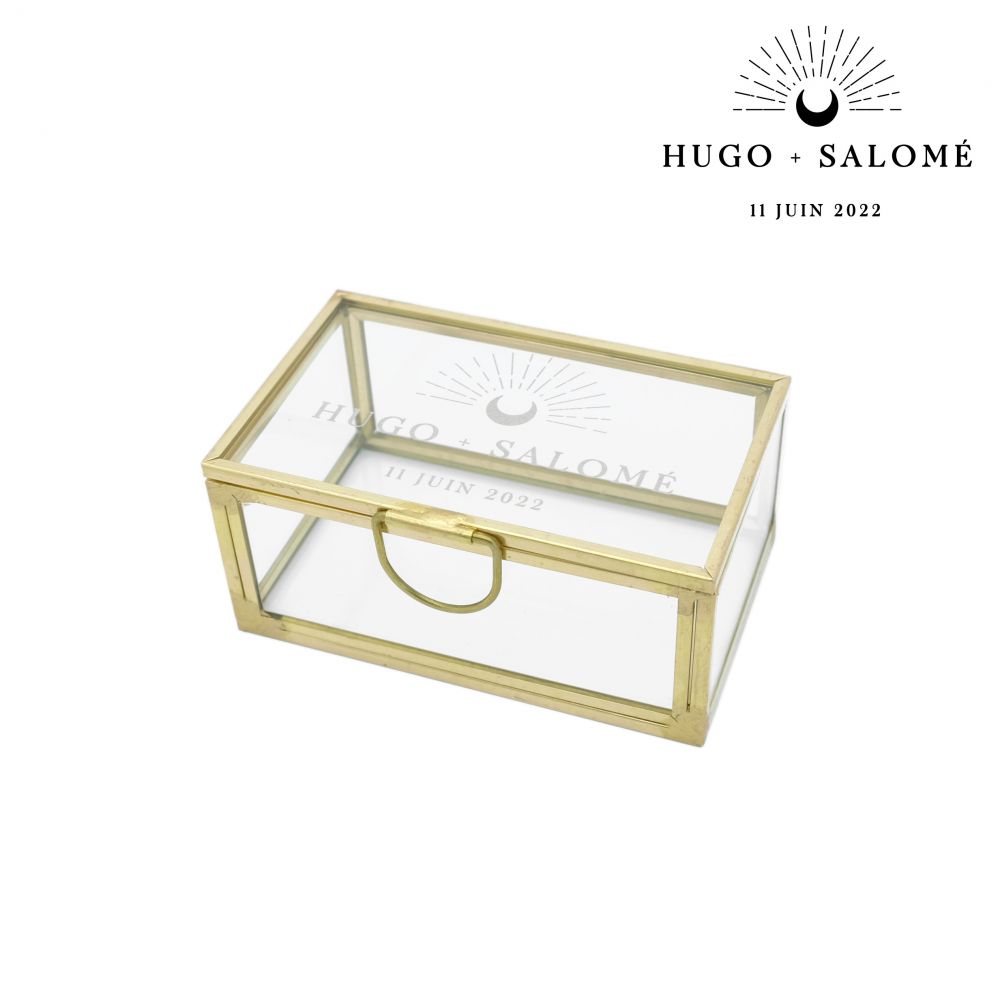 Boîte à alliances en verre personnalisable "cosmic"