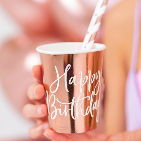 6 Gobelets Happy Birthday -...