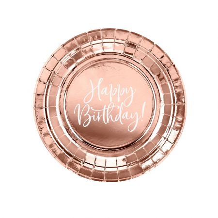 6 assiettes rose gold...