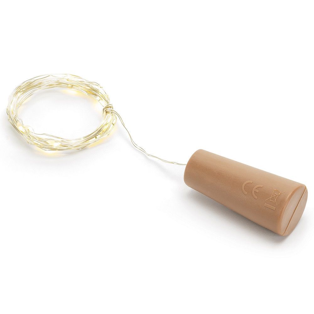 Lumières LED avec bouchon de bouteille - blanc chaud
