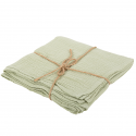4 serviettes en gaze de coton "vert sauge"