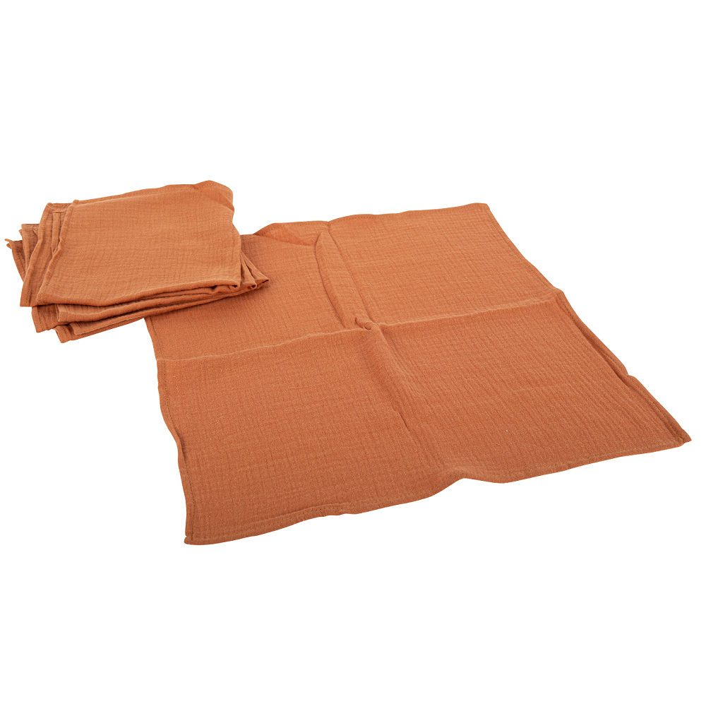 4 serviettes en gaze de coton "terracotta"