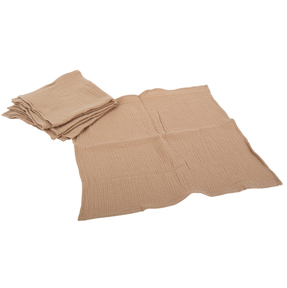 4 serviettes en gaze de coton "taupe"