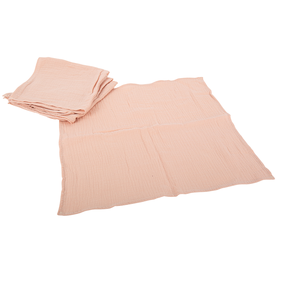 4 serviettes en gaze de coton "vieux rose"