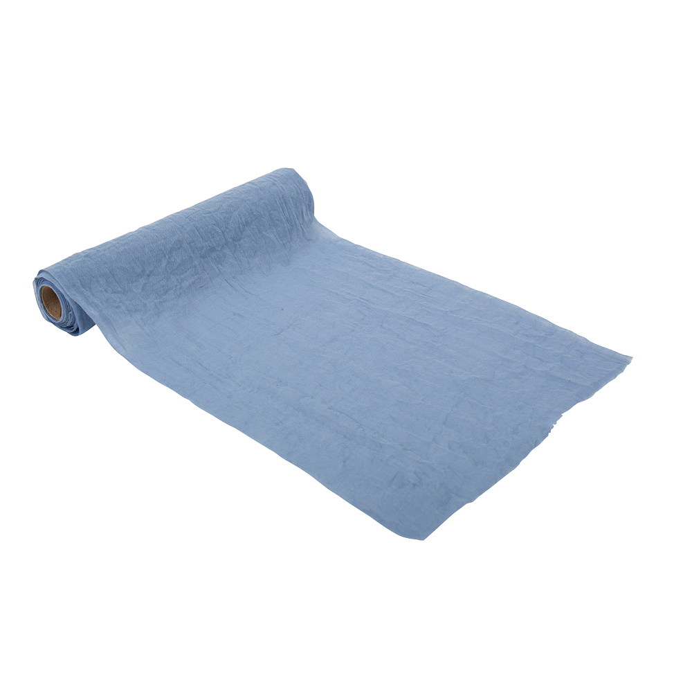 5 m chemin de table mousseline "bleu" - 28 cm