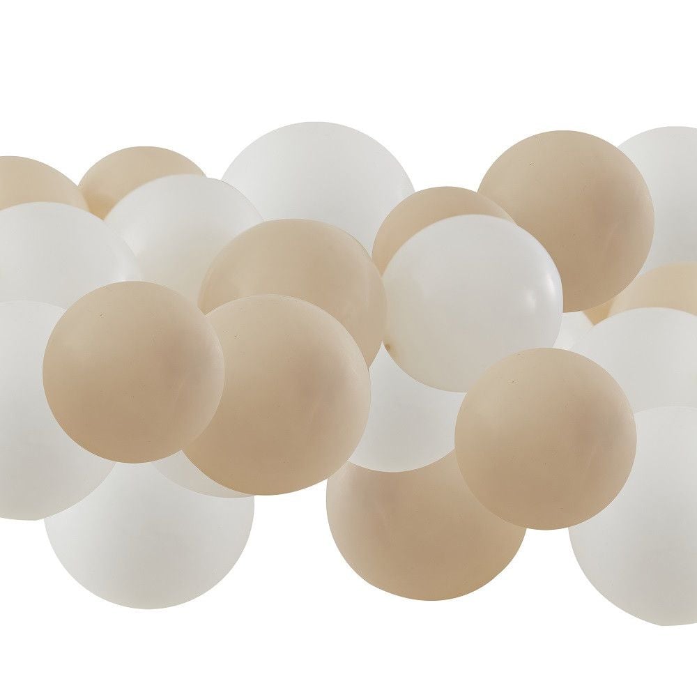 Lot de 40 petits ballons "nude et blanc" -  13 cm
