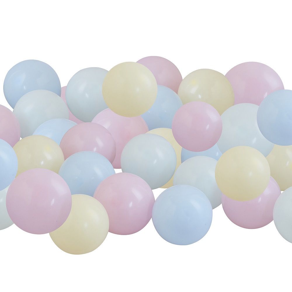 Lot de 40 petits ballons "pastel" -  13 cm