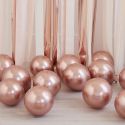 Lot de 40 petits ballons "chrome rose gold" -  13 cm