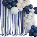 Kit pour guirlande de ballons + rideau de rubans "navy" - 70 ballons