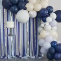 Kit pour guirlande de ballons + rideau de rubans "navy" - 70 ballons