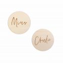Marque place personnalisable rond - matière au choix