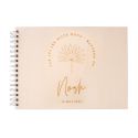Livre d'or rectangle personnalisable en bois "baptême palme"